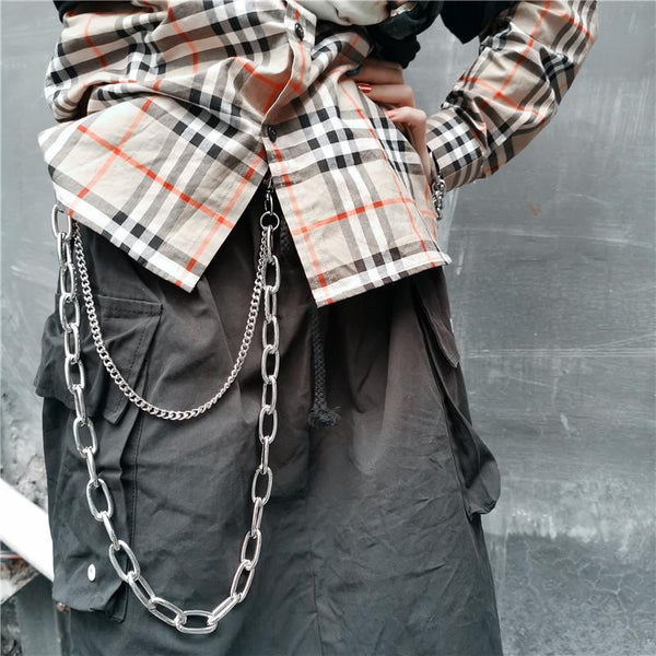 Badass Double Mens Silver Long Wallet CHain Pants Chain Jeans Chain Jean Chain For Men - imessengerbags