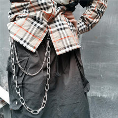 Badass Double Mens Silver Long Wallet CHain Pants Chain Jeans Chain Jean Chain For Men - imessengerbags
