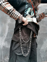 Badass Double Mens Silver Long Wallet CHain Pants Chain Jeans Chain Jean Chain For Men - imessengerbags
