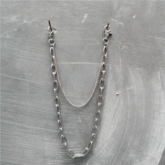 Badass Double Mens Silver Long Wallet CHain Pants Chain Jeans Chain Jean Chain For Men - imessengerbags