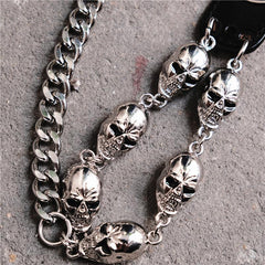 Badass Hip Hop Mens Skull Cross Wallet Chain Silver Pants Chain Biker Chain For Men - imessengerbags