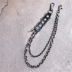 Badass Hip Hop Mens Metal Double Layer Wallet Chain Key Chain Pants Chain For Men - imessengerbags