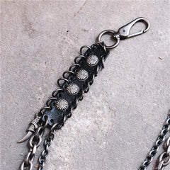 Badass Hip Hop Mens Metal Double Layer Wallet Chain Key Chain Pants Chain For Men - imessengerbags
