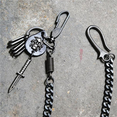 Badass Hip Hop Mens Skull Trousers Key Chain Punk Pants Chain Wallet Chain For Men - imessengerbags