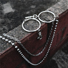 Cool Stainless Steel Mens Double Wallet Chain Pants Chain Jeans Chain Jean Chain For Men - imessengerbags