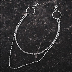 Cool Stainless Steel Mens Double Wallet Chain Pants Chain Jeans Chain Jean Chain For Men - imessengerbags