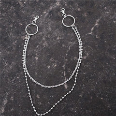 Cool Stainless Steel Mens Double Wallet Chain Pants Chain Jeans Chain Jean Chain For Men - imessengerbags