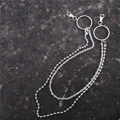 Cool Stainless Steel Mens Double Wallet Chain Pants Chain Jeans Chain Jean Chain For Men - imessengerbags