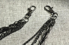 Badass Men's Black Triple Long Wallet Chain Pants Chain Biker Wallet Chain For Men - imessengerbags