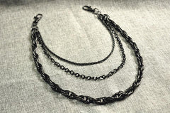 Badass Men's Black Triple Long Wallet Chain Pants Chain Biker Wallet Chain For Men - imessengerbags