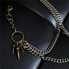 Badass Men's Bronze Metal Long Double Wallet Chain Pants Chain Biker Wallet Chain For Men - imessengerbags