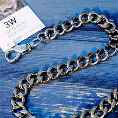 Badass Men's Silver Long Key Chain Wallet Chain Pants Chain Biker Wallet Chain For Men - imessengerbags