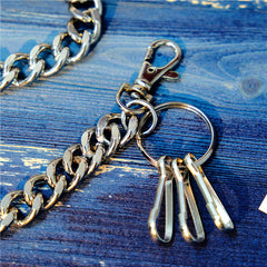Badass Men's Silver Long Key Chain Wallet Chain Pants Chain Biker Wallet Chain For Men - imessengerbags