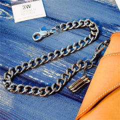 Badass Men's Silver Long Key Chain Wallet Chain Pants Chain Biker Wallet Chain For Men - imessengerbags