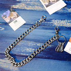 Badass Men's Silver Long Key Chain Wallet Chain Pants Chain Biker Wallet Chain For Men - imessengerbags