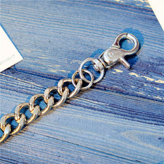 Badass Men's Silver Long Key Chain Wallet Chain Pants Chain Biker Wallet Chain For Men - imessengerbags