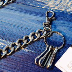 Badass Men's Silver Long Key Chain Wallet Chain Pants Chain Biker Wallet Chain For Men - imessengerbags