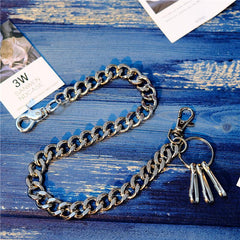 Badass Men's Silver Long Key Chain Wallet Chain Pants Chain Biker Wallet Chain For Men - imessengerbags