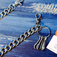 Badass Men's Silver Long Key Chain Wallet Chain Pants Chain Biker Wallet Chain For Men - imessengerbags