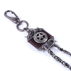 Badass Men's Fashion Silver Star Long Wallet Chain Pants Chain Biker Wallet Chain For Men - imessengerbags