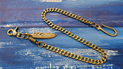 Cool Men's Gold Feather Wallet Chain Pants Chain Long Biker Wallet Chain For Men - imessengerbags
