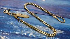 Cool Men's Gold Feather Wallet Chain Pants Chain Long Biker Wallet Chain For Men - imessengerbags