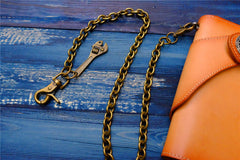Badass Men's Gold Brass Spanner Wallet Chain Pants Chain Long Biker Wallet Chain For Men - imessengerbags