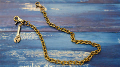 Badass Men's Gold Brass Spanner Wallet Chain Pants Chain Long Biker Wallet Chain For Men - imessengerbags