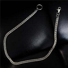 Badass Men's Silver Stainless Steel Wallet Chain Pants Chain Long Biker Wallet Chain For Men - imessengerbags