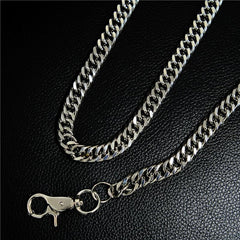 Badass Men's Silver Stainless Steel Wallet Chain Pants Chain Long Biker Wallet Chain For Men - imessengerbags