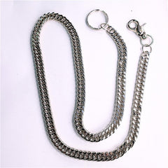 Badass Men's Silver Stainless Steel Wallet Chain Pants Chain Long Biker Wallet Chain For Men - imessengerbags