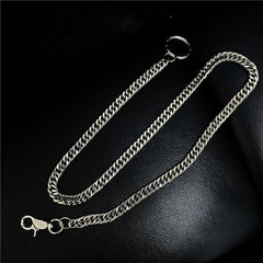 Badass Men's Silver Stainless Steel Wallet Chain Pants Chain Long Biker Wallet Chain For Men - imessengerbags