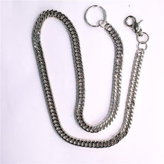 Badass Men's Silver Stainless Steel Wallet Chain Pants Chain Long Biker Wallet Chain For Men - imessengerbags