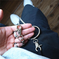Badass Men's Womens Silver Ring  Pants Chain Long Wallet Chain Biker Wallet Chain For Men - imessengerbags