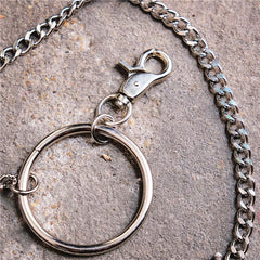 Badass Men's Womens Silver Ring  Pants Chain Long Wallet Chain Biker Wallet Chain For Men - imessengerbags