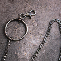 Badass Men's Womens Silver Ring  Pants Chain Long Wallet Chain Biker Wallet Chain For Men - imessengerbags