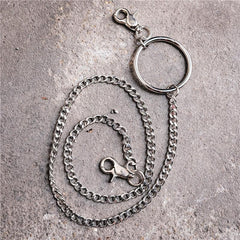 Badass Men's Womens Silver Ring  Pants Chain Long Wallet Chain Biker Wallet Chain For Men - imessengerbags