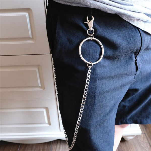 Badass Men's Womens Silver Ring  Pants Chain Long Wallet Chain Biker Wallet Chain For Men - imessengerbags