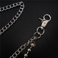 Fashion Womens Mens Silver Ring Simple Long Wallet Chain Pants Chain Biker Wallet Chain For Men - imessengerbags