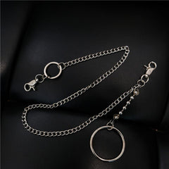 Fashion Womens Mens Silver Ring Simple Long Wallet Chain Pants Chain Biker Wallet Chain For Men - imessengerbags