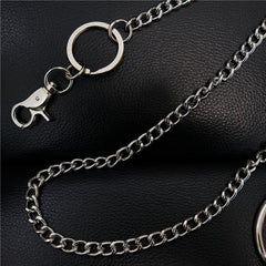 Fashion Womens Mens Silver Ring Simple Long Wallet Chain Pants Chain Biker Wallet Chain For Men - imessengerbags