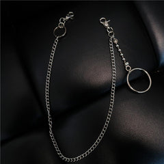 Fashion Womens Mens Silver Ring Simple Long Wallet Chain Pants Chain Biker Wallet Chain For Men - imessengerbags
