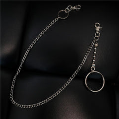 Fashion Womens Mens Silver Ring Simple Long Wallet Chain Pants Chain Biker Wallet Chain For Men - imessengerbags