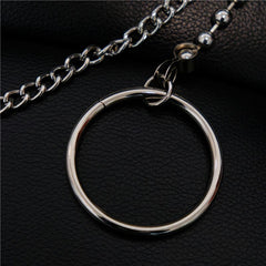 Fashion Womens Mens Silver Ring Simple Long Wallet Chain Pants Chain Biker Wallet Chain For Men - imessengerbags