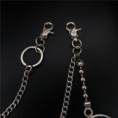 Fashion Womens Mens Silver Ring Simple Long Wallet Chain Pants Chain Biker Wallet Chain For Men - imessengerbags