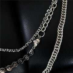 Badass Men's Punk Triple Long Wallet Chain Pants Chain Biker Wallet Chain For Men - imessengerbags
