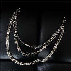 Badass Men's Punk Triple Long Wallet Chain Pants Chain Biker Wallet Chain For Men - imessengerbags