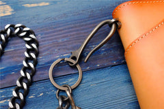 Badass Men's Skull Feather Pendant Wallet Chain Long Pants Chain Biker Wallet Chain For Men - imessengerbags