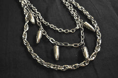 Badass Men's Silver Bullet Triple Pants Chain Punk Biker Wallet Chain For Men - imessengerbags