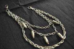 Badass Men's Silver Bullet Triple Pants Chain Punk Biker Wallet Chain For Men - imessengerbags